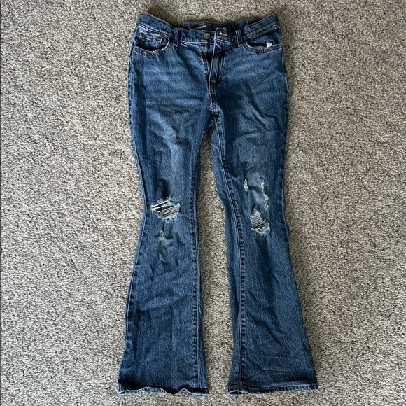 Old Navy Kids Blue Distressed Flare Jeans - Picture 1 of 4